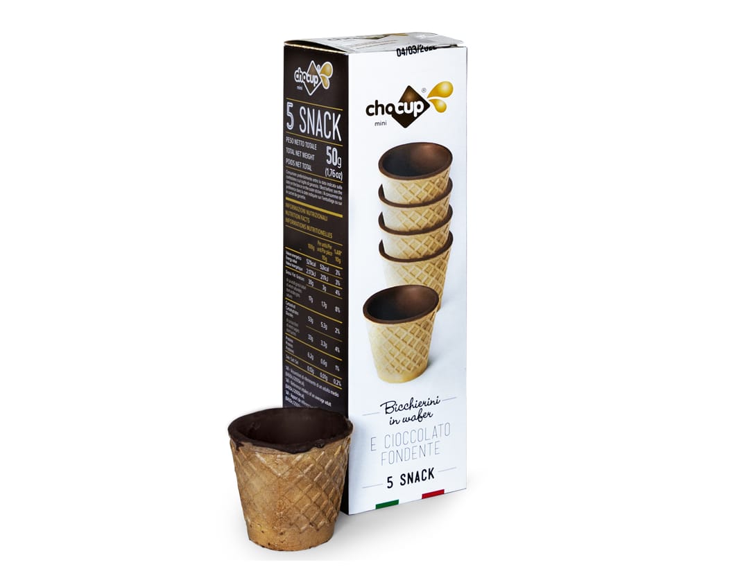 Mini Bicchieri Chocup - cialda ricoperta di cioccolato - 5 pezzi